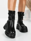 Ghete Dama din piele naturala 5W62 BLACK | PANTOFUL