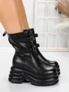 Ghete Dama din piele naturala 5W62 BLACK | PANTOFUL