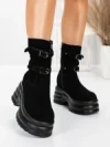 Ghete Dama din piele naturala 5W62 BLACK | PANTOFUL