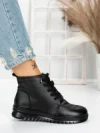 Ghete Dama din piele naturala 5W50 BLACK | PANTOFUL