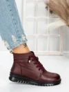 Ghete Dama din piele naturala 5W50 WINERED | PANTOFUL