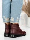 Ghete Dama din piele naturala 5W50 WINERED | PANTOFUL