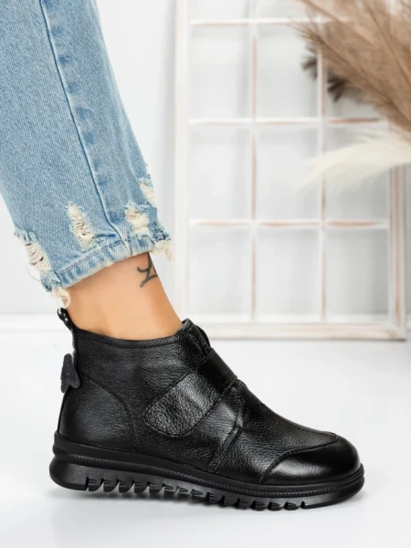 Ghete Dama din piele naturala 5W51 BLACK | PANTOFUL