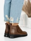 Ghete Dama din piele naturala 5W51 DARK BROWN | PANTOFUL