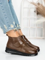 Ghete Dama din piele naturala 5W51 DARK BROWN | PANTOFUL
