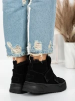 Ghete Dama din piele naturala 5SZ6 BLACK | PANTOFUL
