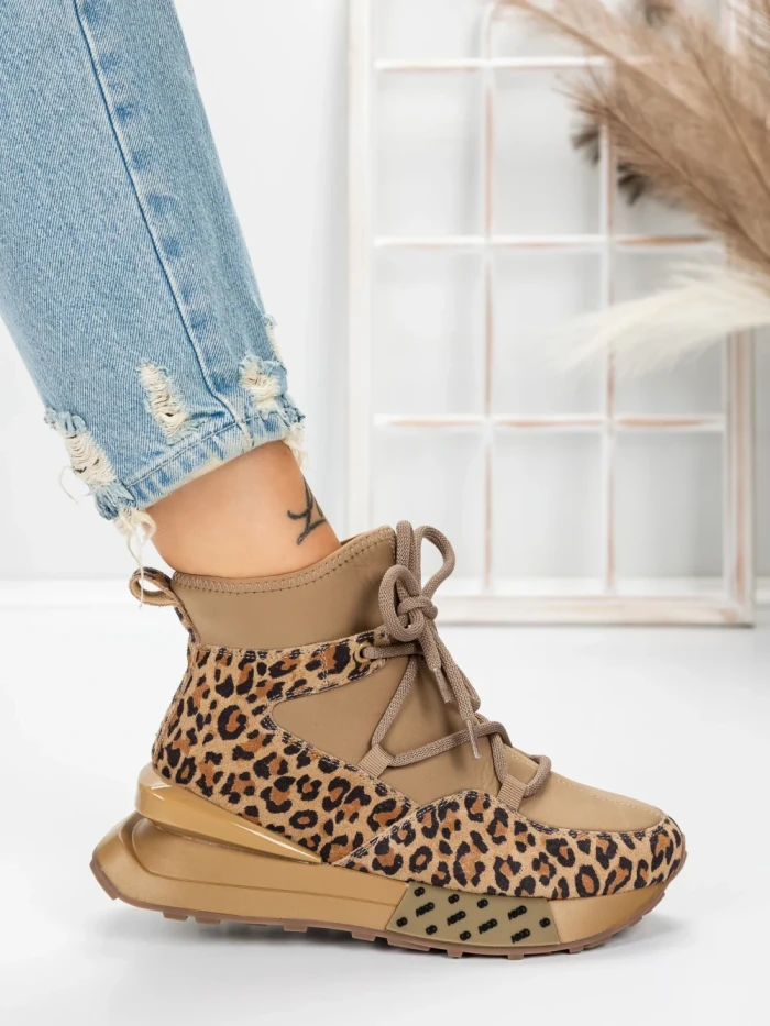 Ghete Dama din piele naturala 5SZ8 LEOPARD PRINT | PANTOFUL