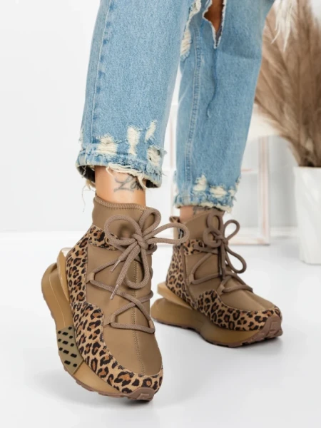 Ghete Dama din piele naturala 5SZ8 LEOPARD PRINT | PANTOFUL