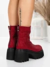 Ghete Dama cu Platforma 5WL77 WINERED | MEI