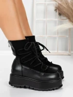 Ghete Dama cu Platforma 56WL3 BLACK | MEI
