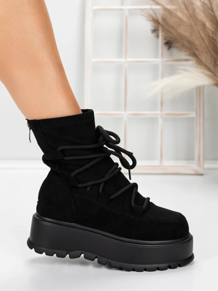 Ghete Dama cu Platforma 56WL3 BLACK | MEI