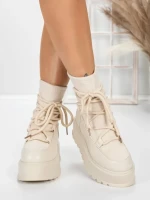 Ghete Dama cu Platforma 56WL3 BEIGE | MEI