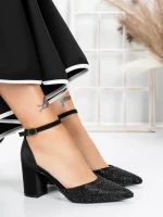 Pantofi cu Toc Gros 5XKK37 BLACK | MEI