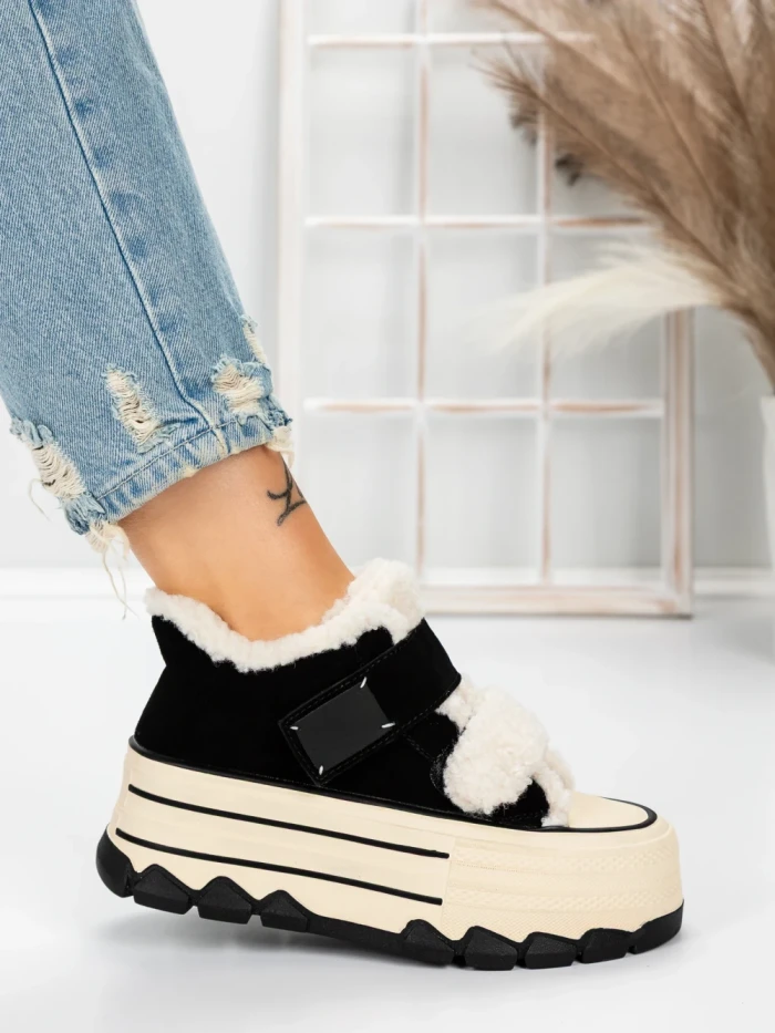 Ghete Dama din piele naturala 5W53 BLACK | PANTOFUL
