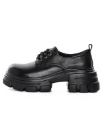Pantofi Casual Dama din piele naturala KM1607 Negru | ... » meishop.life