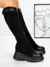 Cizme Dama cu Platforma 58WL13 BLACK | MEI