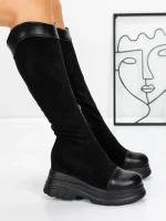 Cizme Dama cu Platforma 58WL13 BLACK | MEI