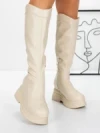 Cizme Dama cu Platforma 58WL13 BEIGE | MEI
