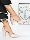 Pantofi cu Toc Gros 2YXD63 CHAMPAGNE | MEI