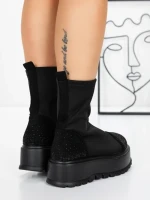 Ghete Dama cu Platforma 3AL78 BLACK | MEI