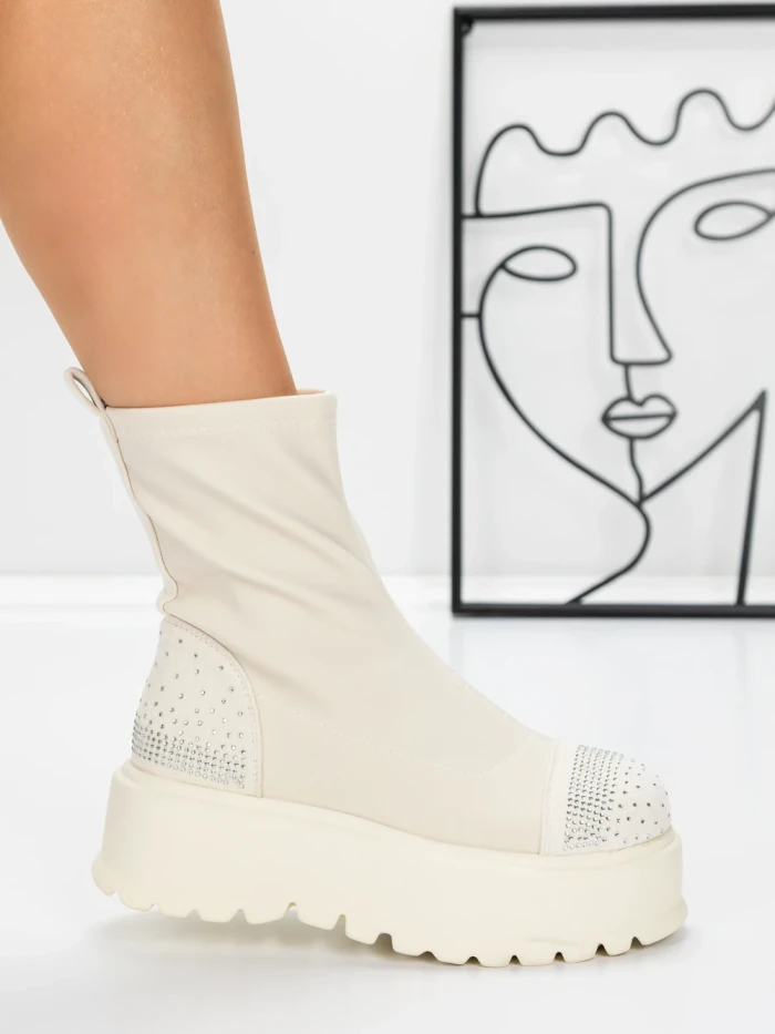 Ghete Dama cu Platforma 3AL78 BEIGE | MEI