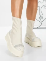 Ghete Dama cu Platforma 3AL78 BEIGE | MEI