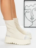 Ghete Dama cu Platforma 3AL78 BEIGE | MEI