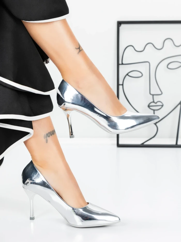 Pantofi Stiletto 3AXKK201 SILVER | MEI