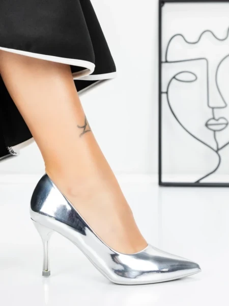 Pantofi Stiletto 3AXKK201 SILVER | MEI