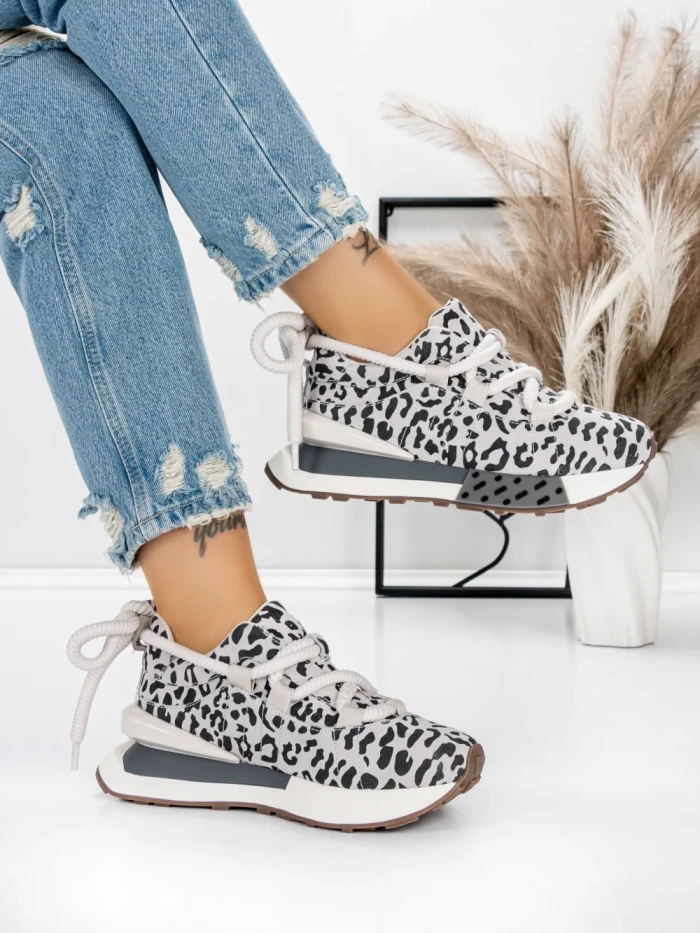 Pantofi Sport Dama din piele naturala 5WZ15 LEOPARD PRINT | PANTOFUL
