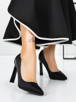 Pantofi cu Toc gros 3DC36 Negru » meishop.life