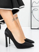 Pantofi cu Toc gros 3DC36 Negru » meishop.life