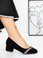 Pantofi cu Toc mic 3XKK99 Negru » meishop.life
