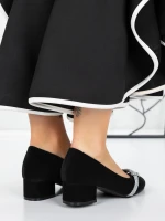 Pantofi cu Toc mic 3XKK99 Negru » meishop.life