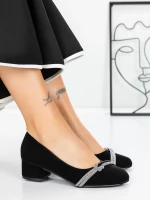 Pantofi cu Toc mic 3XKK99 Negru » meishop.life