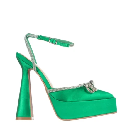 Pantofi dama verzi din material textil Valary