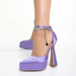 Pantofi dama mov din material textil Medeia