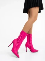 Botine dama fucsia din piele ecologica Corissa
