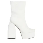 Botine dama bej din material textil Bluma