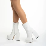 Botine dama bej din material textil Bluma