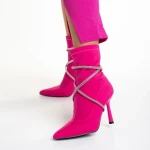 Botine dama fucsia din material textil Daila