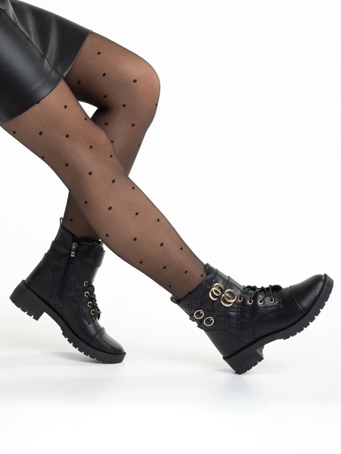 Ghete dama negre din piele ecologica Shirley
