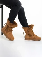 Cizme dama camel din material textil Phyllis