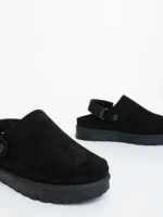 Papuci dama negri din material textil  Luara