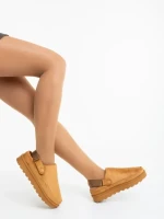 Papuci dama camel din material textil  Luara