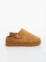 Papuci dama camel din material textil  Luara