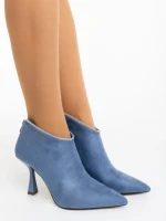 Botine dama albastre din material textil Marida