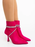 Botine dama fucsia  din material textil Lunima