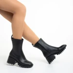 Cizme dama negre din material sintetic Sumeya