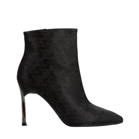 Botine dama negre din material textil Estela